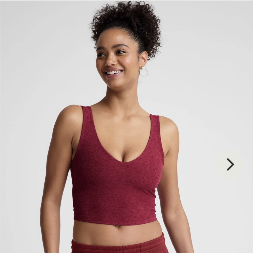 Beyond Yoga Spacedye Good Day Cropped Tank Size S Bordeaux Heather